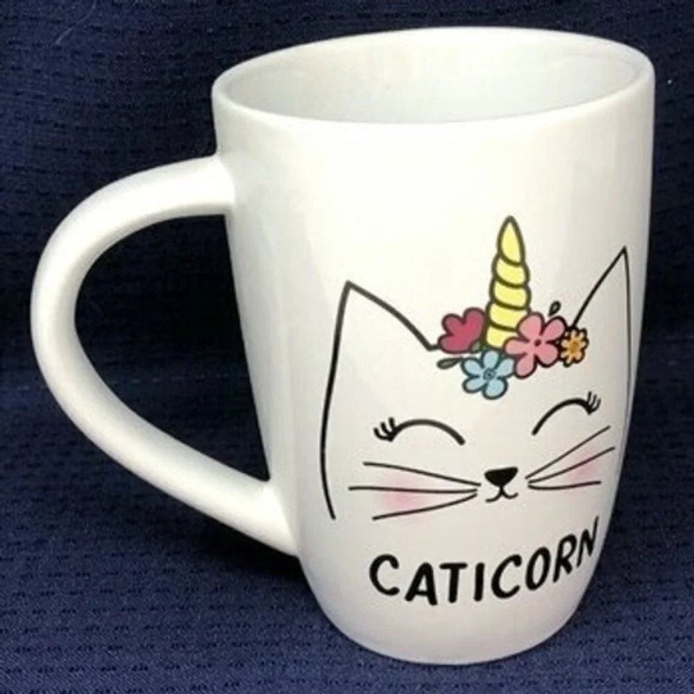 Caticorn‎ Cat Flowers Unicorn Coffee Tea Mug Cup Crazy Cat Lady Manna